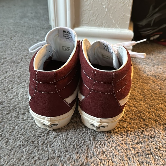 Vans sk8 hi mid burgundy skating shoes sz 8 men’s - Picture 4 of 5